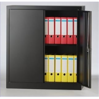 BISLEY Flügeltürenschrank LIGHT, 1 Boden, tiefschwarz