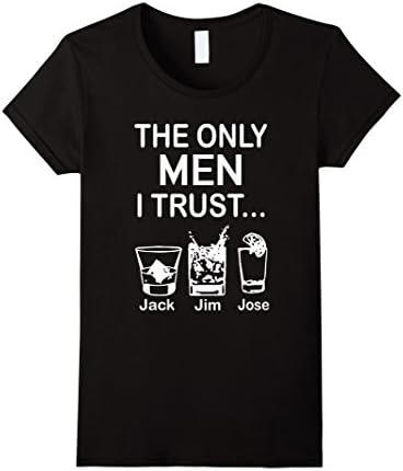 Women's The Only Men I Trust Jack Jim Jose T-Shirt Medium Black