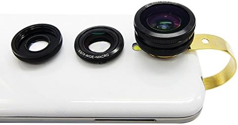 HappyJacky® Fish Eye 3in1 Universal Kit Lens Clip-On 180°Lens Fisheye + 0.67X Gran Angular + 10X Lens Macro for iPhone 6 4 5 5G 5S 5C 6 6s Plus, Samsung Galaxy S3 S4 S5 S6 Edge,HTC M9,iPad (Black-1)