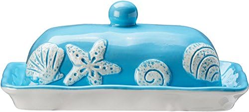 Global Amici Light Blue Sea Life Butter Dish One Size Aqua
