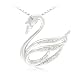 Sterling Silver Diamond Swan Pendant (0.018 cttw, I-J Color, I1-I2 Clarity), 18