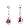 14K White Gold Ruby and Diamond Earrings