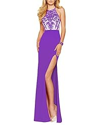 Girls  Slit Lace Evening Dress/Prom Dress  With Ruffles