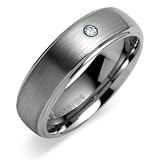 Flat edge Brush Finish 7mm Comfort Fit Mens Tungsten Carbide Wedding Band Ring Size 13