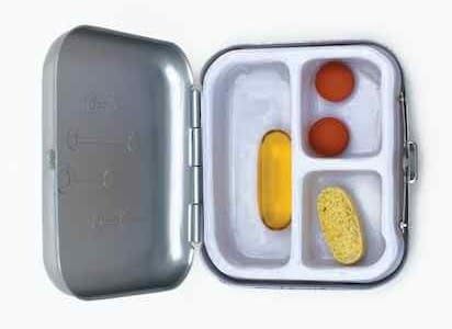 Light Weight Metal Divided Pill Box Pillbox Case New Hinged - Tuscany Vintage Words