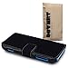 Nokia Lumia 620 Low Profile Covert Branded Faux Leather Wallet Case (Black)