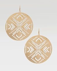 Oversized Cutout Tribal Disc Earring
