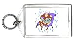 Keychain with reading, chair, newspaper, relaxing, bull, animal