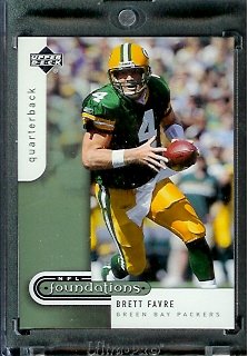 2005 Upper Deck Foundations Football Card # 33 Brett Favre Green Bay Packers - Mint Condition - In Protective Display Case !