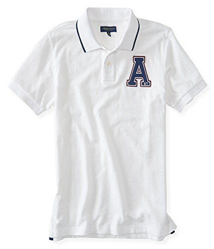Aeropostale Men's Varsity Felt A Logo Piqu? Polo Shirt