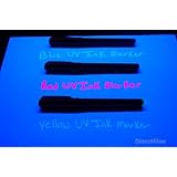 Set of 3 Invisible UV Blacklight Ink Marker Blue Red Yellow