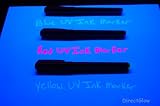 Set of 3 Invisible UV Blacklight Ink Marker Blue Red Yellow