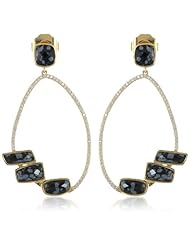 Marcia Moran "Mystere" Organic Post Assorted Cubic-Zirconia Drop Earrings