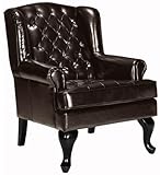 IMAGE OF Tufted Leather Wing Chair, 45