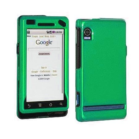 Green Plastic Matte Rubberized Hard for Anti-Slip Grip Snap On Case Cover Case Cover Accessory for Verizon Motorola Droid A855 CDMA Cell Phone