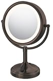 Review Mirror Place  / Lighted Two Sided Vanity 5X to 1X Mirror in Dark Bronze