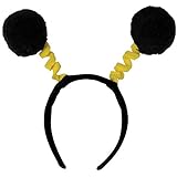 Soft-Touch Pom-Pom Boppers (black & yellow) Party Accessory  (1 count) (1/Pkg)