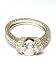 Sterling Silver Antique Beaded Round Cubic Zirconia CZ Engagement Ring - Size 7.0