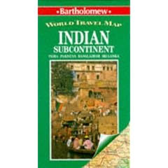 Indian Subcontinent: India, Pakistan, Bangladesh, Sri Lanka (Bartholomew World Travel Map)