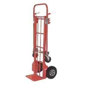 Vestil CSHT-500 Steel Convertible Hand Truck, 330 lbs Capacity, 19-1/2" Width, 57-3/4" Height, 20" Depth