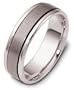 6.5mm traditional white gold wedding band ring (18K Gold)