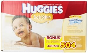 Huggies Soft Skin Baby Wipes, Refill, 504 Count
