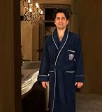 Shawl Collar Bath Robe with Slippers, Roma Collection made in Europe