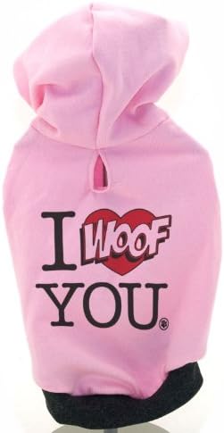 Yellow Hydrant I Woof You Dog Hoody Pink Small