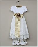 Cassie's Creations White Lace Dress & Bloomer Set