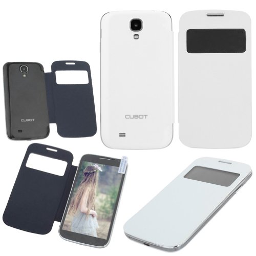 CUBOT P9 5.0" Capacitive Touch Screen MTK6572A 2-Core Android 4.2.2 3G Smart Phone + GPS + 8MP CAM<512MB + 4GB> (White Mobile + Black Case)