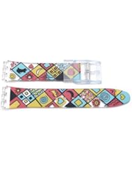 Swatch Replacement Synthetic Plastic Hearts and Swirls Design 17mm Watch Strap