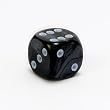 12mm 6-sided Pearlized Dice, Charcoal with White