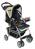 One Hand Folding Stroller by Dream On Me - Tan and Black