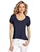 Fresh Laundry Women's V-Cuff Sleeve Top, Navy, Medium