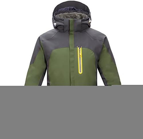 Men Outdoor Waterproof Jacket Soft Shell Fleece Warm Breathable Mountaineering Ski Hunting Hiking Camping Ski suit(Olive XL)