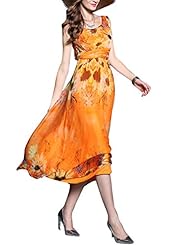 Floral Print Silk Sheer Vintage  Maxi Dress  With Ruffles