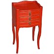 Handmade Asian Furniture - 27" Elegant Antique Style Red Wood Cabriole Leg End Table - 3-Drawer