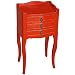 EXP Handmade Asian Furniture - 27" Elegant Antique Style Red Wood Cabriole Leg End Table - 3-Drawer