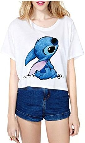Fashion Summer Style Woman's Crop Tops Cartoon Emoji Printed