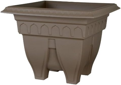 DCN Plastic1415CA Azura Square Patio Planter, Cappuccino