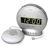 Sonic Alert SBT425ss Sonic Boom Loud Vibrating Alarm Clock with Telephone Signaler