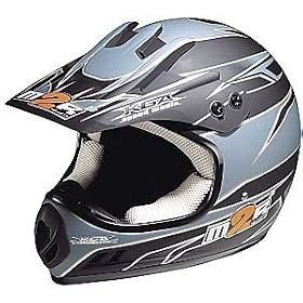 M2R SX Pro Offroad Helmet - Adult, Black/Silver, Small
