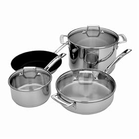 MIU France 7-Piece Stainless Steel Copper Core Cookware Set