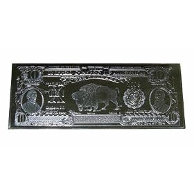 1901 $10 Buffalo Bill One Troy Ounce .999 Silver Bullion Bar