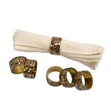 Set of 6 Omiska Gold Tone Napkin Rings