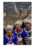 Children in Costumes of the Miao Women, Kaili, China Photographic Poster Print by Keren Su, 18x24