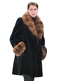 Sable Trimmed Sheared Mink Fur Jacket