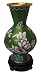 Chinese cloisonne copper body enameled vase, base included, 8"H