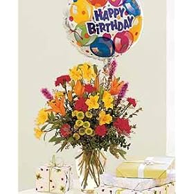 Birthday Bouquet and Balloon