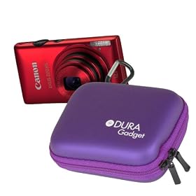 DURAGADGET Hardwearing Purple EVA Camera Case For Canon IXUS 220 HS, 115, PowerShot A3300, A2400 IS & A800
